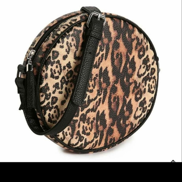 Canteen Crossbody Vegan Leather Leopard Print Bag - Picture 2 of 6